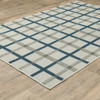 5' X 7' Beige Geometric Stain Resistant Indoor Outdoor Area Rug