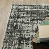 3' X 5' Black Abstract Stain Resistant Indoor Outdoor Area Rug