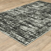 6' X 9' Black Abstract Stain Resistant Indoor Outdoor Area Rug