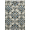 3' X 5' Beige Oriental Stain Resistant Indoor Outdoor Area Rug