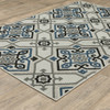 6' X 9' Beige Oriental Stain Resistant Indoor Outdoor Area Rug