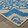 2' X 8' Sand Oriental Stain Resistant Indoor Outdoor Area Rug