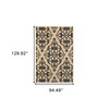 8' X 11' Sand Oriental Stain Resistant Indoor Outdoor Area Rug