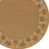 8' Round Beige Round Stain Resistant Indoor Outdoor Area Rug