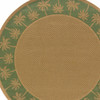 8' Round Beige Round Stain Resistant Indoor Outdoor Area Rug