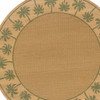 8' Round Beige Round Stain Resistant Indoor Outdoor Area Rug