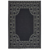 4' X 6' Black Stain Resistant Indoor Outdoor Area Rug