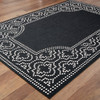 6' X 9' Black Stain Resistant Indoor Outdoor Area Rug