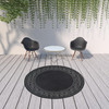 8' Round Black Round Stain Resistant Indoor Outdoor Area Rug