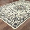 4' X 6' Ivory Oriental Stain Resistant Indoor Outdoor Area Rug