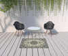 4' X 6' Ivory Oriental Stain Resistant Indoor Outdoor Area Rug