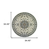 8' Round Ivory Round Oriental Stain Resistant Indoor Outdoor Area Rug