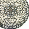 8' Round Ivory Round Oriental Stain Resistant Indoor Outdoor Area Rug