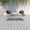 2' X 8' Navy Oriental Stain Resistant Indoor Outdoor Area Rug