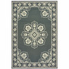 2' X 4' Grey Oriental Stain Resistant Indoor Outdoor Area Rug