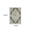 8' X 11' Grey Oriental Stain Resistant Indoor Outdoor Area Rug