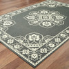 8' X 11' Grey Oriental Stain Resistant Indoor Outdoor Area Rug