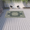 9' X 13' Grey Oriental Stain Resistant Indoor Outdoor Area Rug