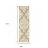 2' X 8' Tan Oriental Stain Resistant Indoor Outdoor Area Rug