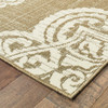 6' X 9' Tan Oriental Stain Resistant Indoor Outdoor Area Rug