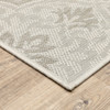 8' X 10' Ivory Floral Stain Resistant Indoor Outdoor Area Rug