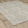 8' X 10' Ivory Floral Stain Resistant Indoor Outdoor Area Rug