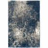 5' X 8' Blue And Grey Abstract Shag Power Loom Stain Resistant Area Rug