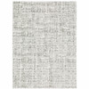 8' X 11' White And Grey Abstract Power Loom Stain Resistant Area Rug