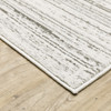 8' X 11' White And Grey Abstract Power Loom Stain Resistant Area Rug