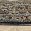 10' X 13' Blue Red Beige Orange Green And Rust Oriental Power Loom Stain Resistant Area Rug With Fringe
