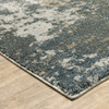 10' X 13' Teal Grey Tan And Beige Abstract Power Loom Stain Resistant Area Rug