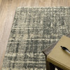 8' X 11' Charcoal Grey Beige And Tan Abstract Power Loom Stain Resistant Area Rug