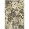 10' X 13' Charcoal Grey Beige And Tan Abstract Power Loom Stain Resistant Area Rug