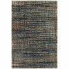 6' X 9' Black Navy Gold Ivory And Blush Abstract Power Loom Stain Resistant Area Rug
