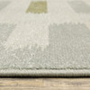10' X 13' Beige Grey Gold And Green Geometric Power Loom Stain Resistant Area Rug