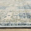 8' X 10' Blue Grey Beige And Teal Oriental Power Loom Stain Resistant Area Rug