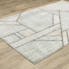 3' X 5' Gray And Ivory Geometric Power Loom Area Rug