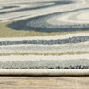 2' X 8' Gray And Ivory Abstract Power Loom Runner Rug