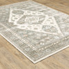 10' X 13' Grey Pink And Brown Oriental Power Loom Stain Resistant Area Rug