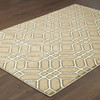 10' X 13' Sand And Ivory Geometric Power Loom Stain Resistant Area Rug