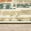 6' X 9' Beige Terracotta Green Navy And Grey Abstract Power Loom Stain Resistant Area Rug