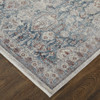 10' X 13' Blue And Ivory Floral Power Loom Stain Resistant Area Rug