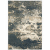 10' X 13' Beige Blue And Sage Abstract Power Loom Stain Resistant Area Rug