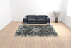 10' X 13' Charcoal Rust Grey Blue Ivory And Brown Oriental Power Loom Stain Resistant Area Rug