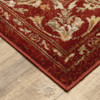 10' X 13' Red And Gold Oriental Power Loom Stain Resistant Area Rug