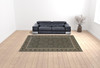 10' X 13' Navy Blue Green Red Ivory And Yellow Oriental Power Loom Stain Resistant Area Rug