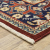 10' X 13' Red Blue Orange And Beige Oriental Power Loom Stain Resistant Area Rug With Fringe