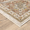 10' X 13' Rust And Ivory Oriental Power Loom Stain Resistant Area Rug With Fringe