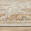 10' X 13' Rust And Ivory Oriental Power Loom Stain Resistant Area Rug With Fringe