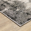 10' X 13' Grey Ivory Charcoal Tan Black And Beige Abstract Power Loom Stain Resistant Area Rug